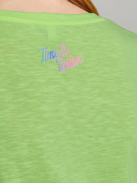 T-shirt with a placed print - Women - light neon yellow T-shirt with a placed print - Women - light neon yellow - 10 - TOM TAILOR Denim