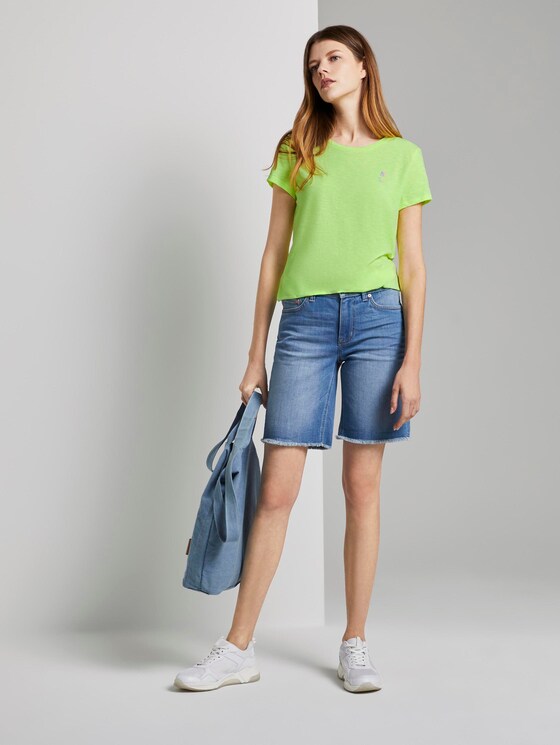 T-shirt with a placed print - Women - light neon yellow T-shirt with a placed print - Women - light neon yellow - 3 - TOM TAILOR Denim