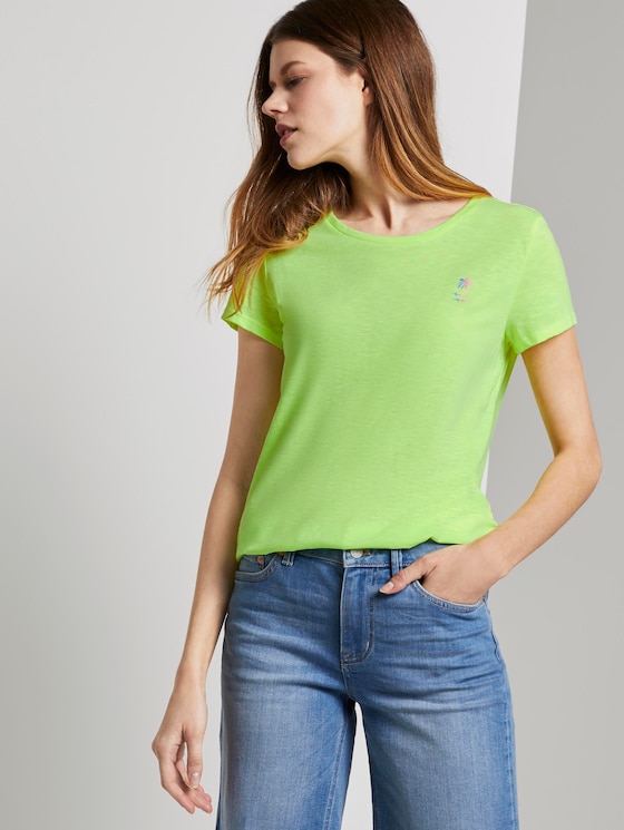 T-shirt with a placed print - Women - light neon yellow T-shirt with a placed print - Women - light neon yellow - 5 - TOM TAILOR Denim