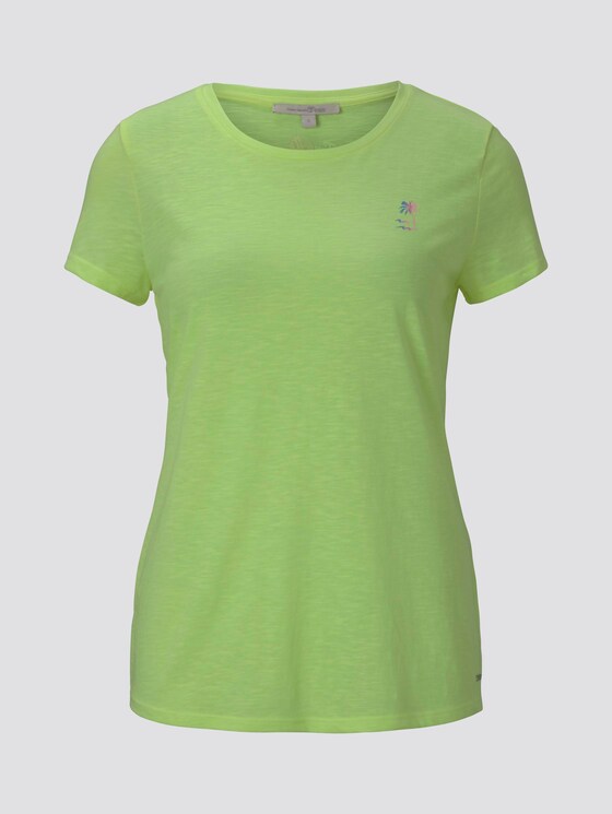 T-shirt with a placed print - Women - light neon yellow T-shirt with a placed print - Women - light neon yellow - 7 - TOM TAILOR Denim