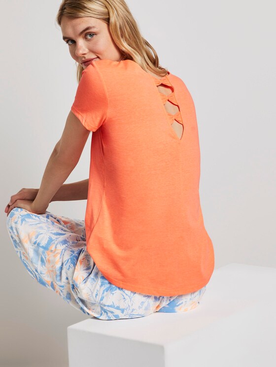 T-Shirt mit Rückendetail - Frauen - dark papaya neon orange T-Shirt mit Rückendetail - Frauen - dark papaya neon orange - 5 - TOM TAILOR Denim