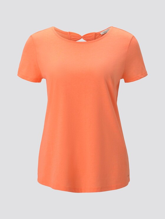 T-Shirt mit Rückendetail - Frauen - dark papaya neon orange T-Shirt mit Rückendetail - Frauen - dark papaya neon orange - 7 - TOM TAILOR Denim
