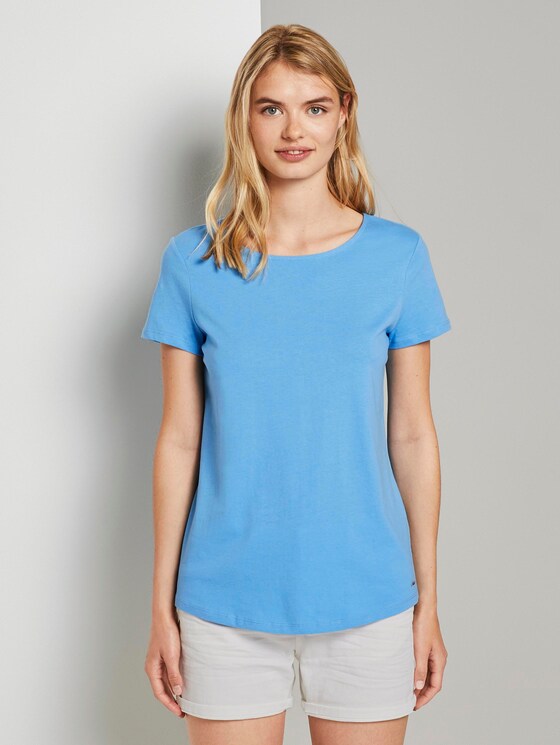 T-Shirt mit Rückendetail - Frauen - fresh mid blue T-Shirt mit Rückendetail - Frauen - fresh mid blue - 1 - TOM TAILOR Denim