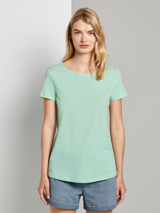 T-Shirt mit Rückendetail - Frauen - fresh mint T-Shirt mit Rückendetail - Frauen - fresh mint - 1 - TOM TAILOR Denim