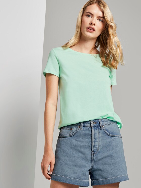 T-Shirt mit Rückendetail - Frauen - fresh mint T-Shirt mit Rückendetail - Frauen - fresh mint - 5 - TOM TAILOR Denim