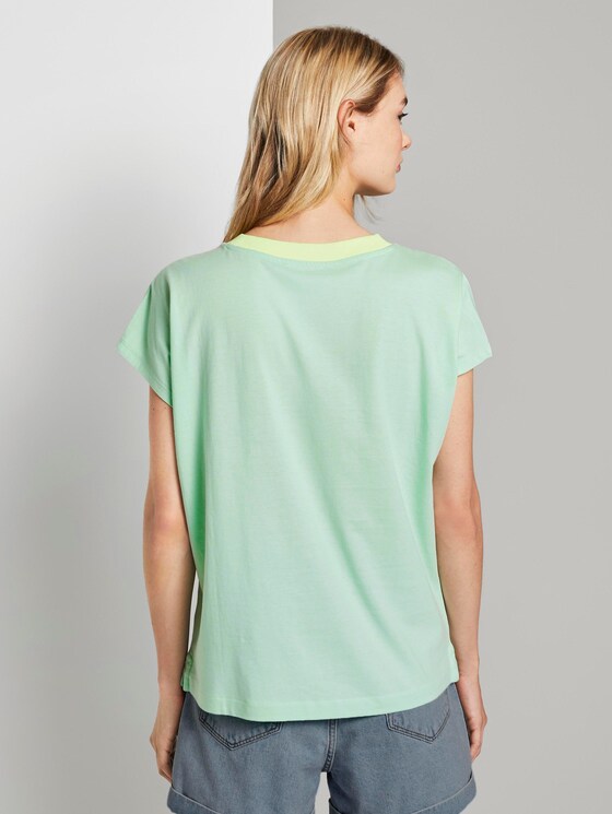 Simple T-shirt with a stand-up collar - Women - fresh mint Simple T-shirt with a stand-up collar - Women - fresh mint - 2 - TOM TAILOR Denim