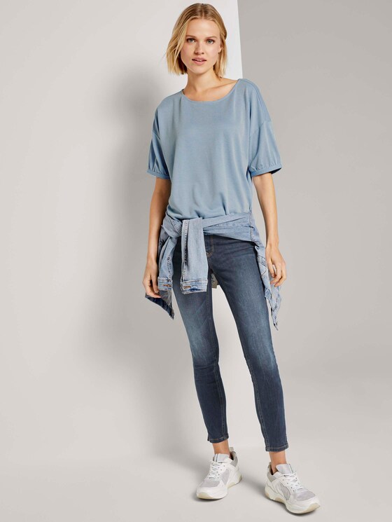 Loose striped shirt with a drawstring - Women - blue white stripe Loose striped shirt with a drawstring - Women - blue white stripe - 3 - TOM TAILOR Denim