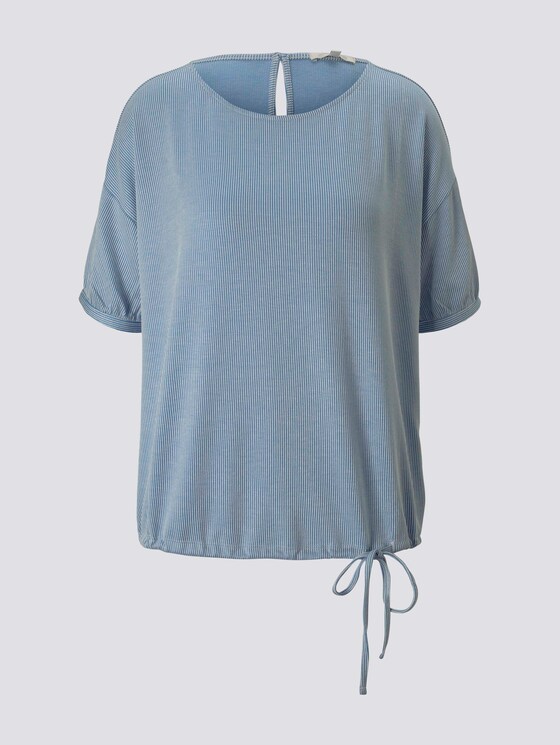 Loose striped shirt with a drawstring - Women - blue white stripe Loose striped shirt with a drawstring - Women - blue white stripe - 7 - TOM TAILOR Denim