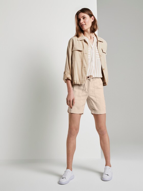 Loose Fit Bermuda Shorts mit elastischem Bund - Frauen - soft vanilla Loose Fit Bermuda Shorts mit elastischem Bund - Frauen - soft vanilla - 3 - TOM TAILOR