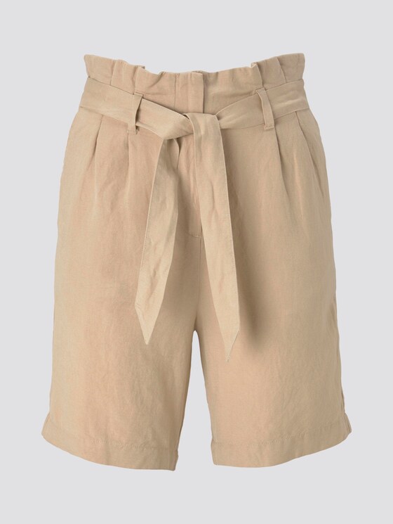 Paperbag-Shorts aus Leinengemisch - Frauen - cream toffee Paperbag-Shorts aus Leinengemisch - Frauen - cream toffee - 7 - TOM TAILOR