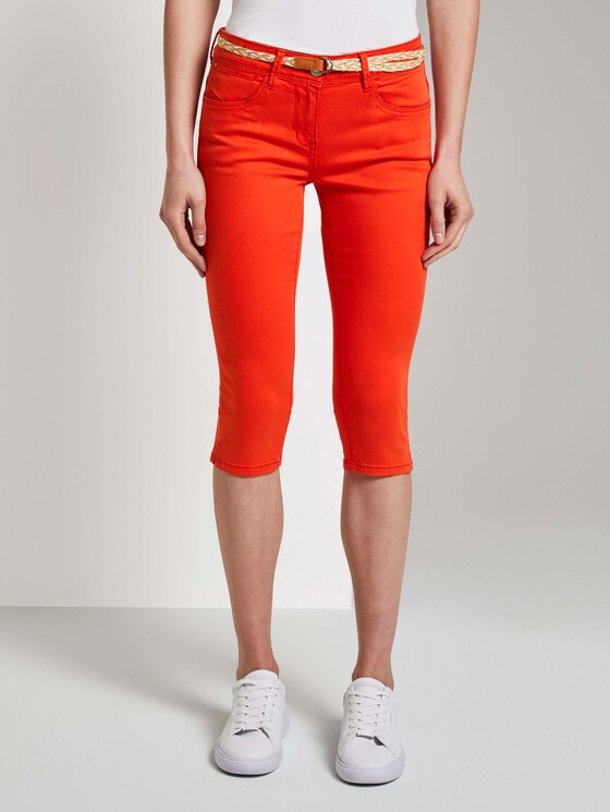 Alexa Slim Caprihose aus Lyocellgemisch - Frauen - strong flame orange Alexa Slim Caprihose aus Lyocellgemisch - Frauen - strong flame orange - 1 - TOM TAILOR