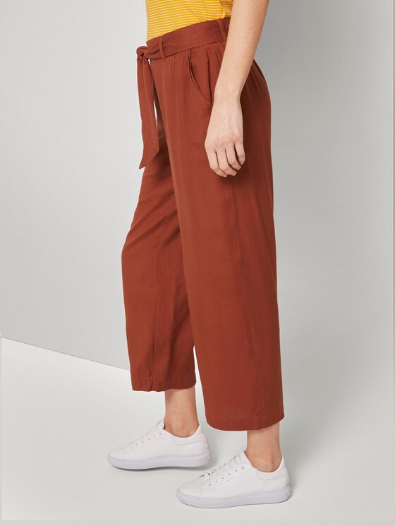 Fließende Culotte mit Bindegürtel - Frauen - saddle brown Fließende Culotte mit Bindegürtel - Frauen - saddle brown - 11 - TOM TAILOR
