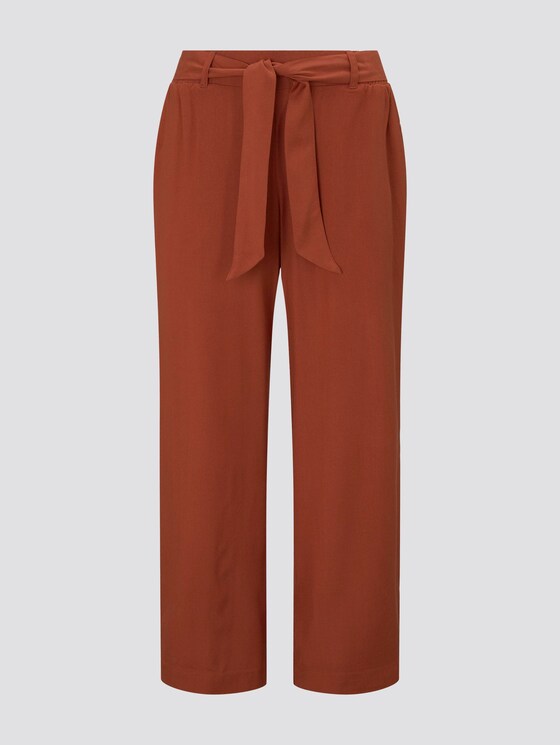 Fließende Culotte mit Bindegürtel - Frauen - saddle brown Fließende Culotte mit Bindegürtel - Frauen - saddle brown - 7 - TOM TAILOR