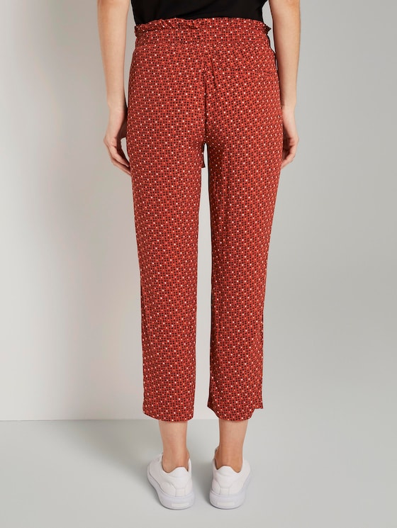 Loose Fit Hose mit elastischem Bund - Frauen - brown geometric design Loose Fit Hose mit elastischem Bund - Frauen - brown geometric design - 2 - TOM TAILOR