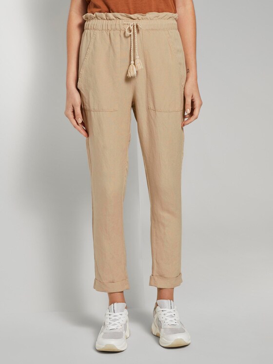 Loose Fit Hose aus Leinengemisch - Frauen - cream toffee Loose Fit Hose aus Leinengemisch - Frauen - cream toffee - 1 - TOM TAILOR