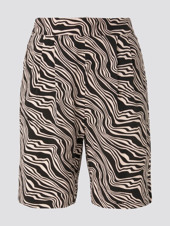 Loose Fit Bermuda Shorts mit elastischem Bund - Frauen - black wavy design Loose Fit Bermuda Shorts mit elastischem Bund - Frauen - black wavy design - 7 - TOM TAILOR