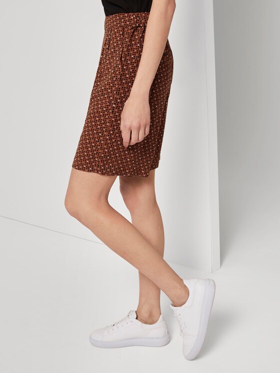 Loose Fit Bermuda Shorts mit elastischem Bund - Frauen - brown geometric design Loose Fit Bermuda Shorts mit elastischem Bund - Frauen - brown geometric design - 11 - TOM TAILOR