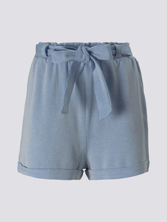 Striped shorts with a tie belt - Women - blue white stripe Striped shorts with a tie belt - Women - blue white stripe - 7 - TOM TAILOR Denim
