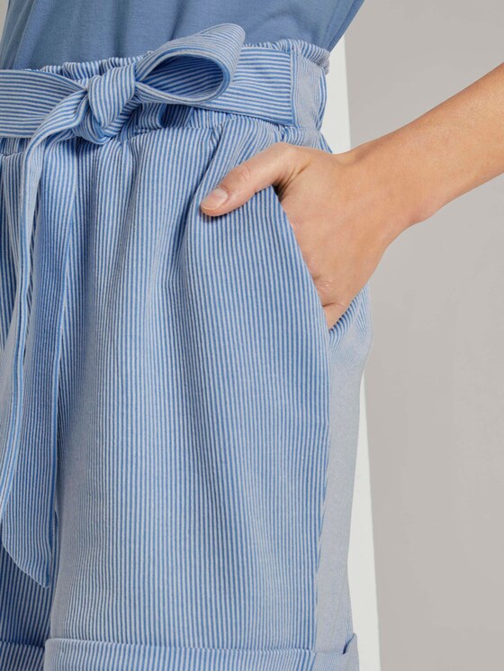 Striped shorts with a tie belt - Women - blue white stripe Striped shorts with a tie belt - Women - blue white stripe - 9 - TOM TAILOR Denim