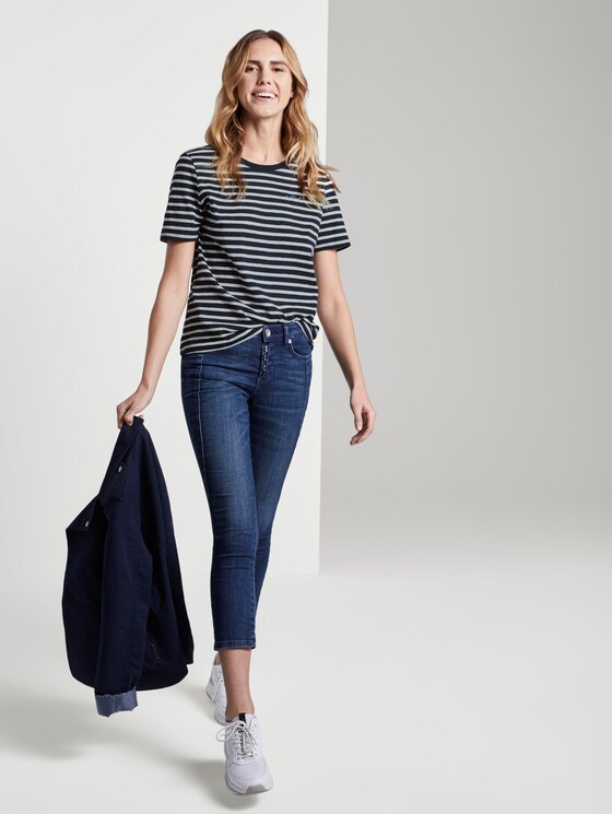T-Shirt mit Print - Frauen - navy offwhite stripe T-Shirt mit Print - Frauen - navy offwhite stripe - 3 - TOM TAILOR