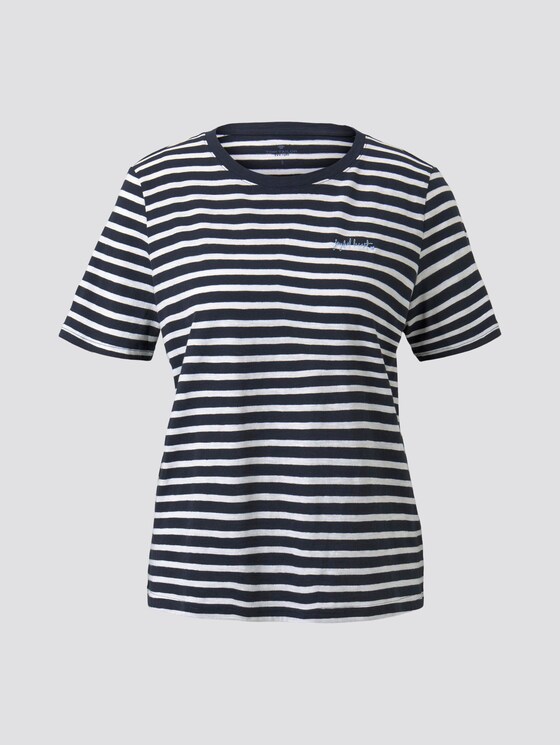 T-Shirt mit Print - Frauen - navy offwhite stripe T-Shirt mit Print - Frauen - navy offwhite stripe - 7 - TOM TAILOR