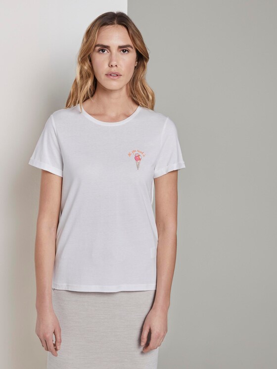 T-Shirt mit Print - Frauen - Whisper White T-Shirt mit Print - Frauen - Whisper White - 1 - TOM TAILOR