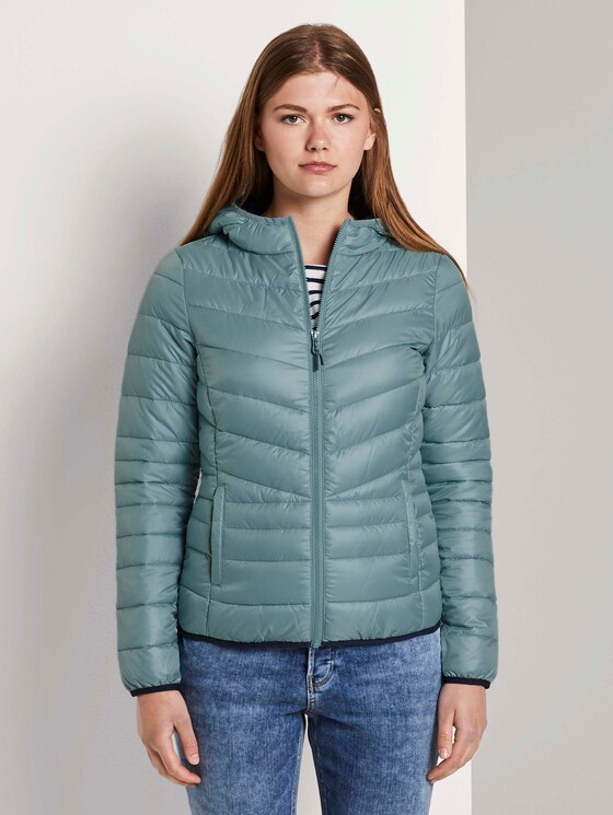 Lichtgewicht gewatteerde jas met hoodie - Vrouwen - Mineral Stone Blue Lichtgewicht gewatteerde jas met hoodie - Vrouwen - Mineral Stone Blue - 1 - TOM TAILOR Denim