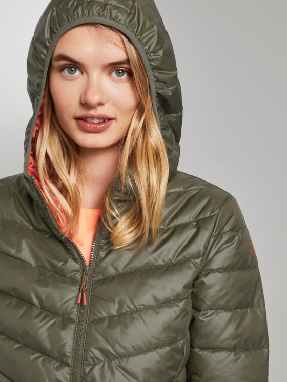 Lightweight quilted jacket with a hood - Women - deep olive green Lightweight quilted jacket with a hood - Women - deep olive green - 9 - TOM TAILOR Denim