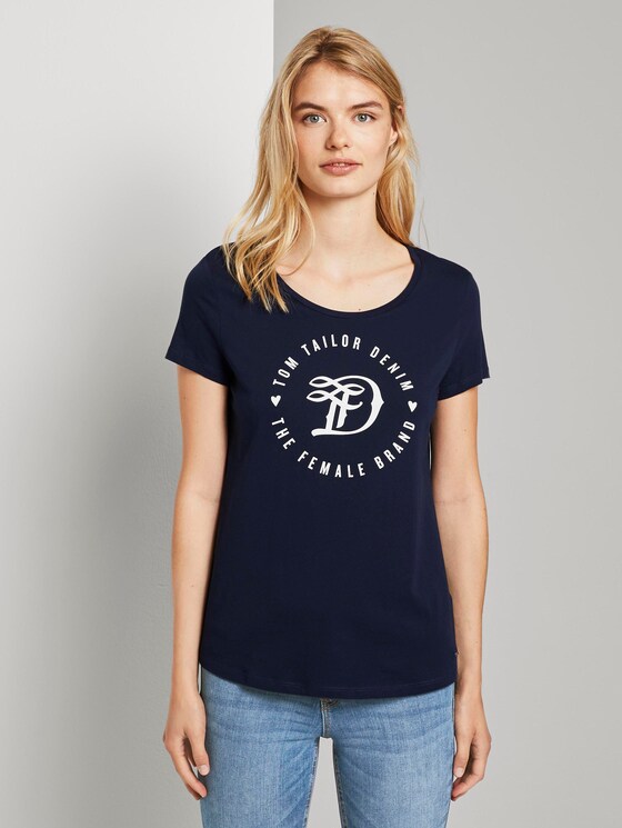 T-shirt in a twin pack - Women - Real Navy Blue T-shirt in a twin pack - Women - Real Navy Blue - 55 - TOM TAILOR Denim
