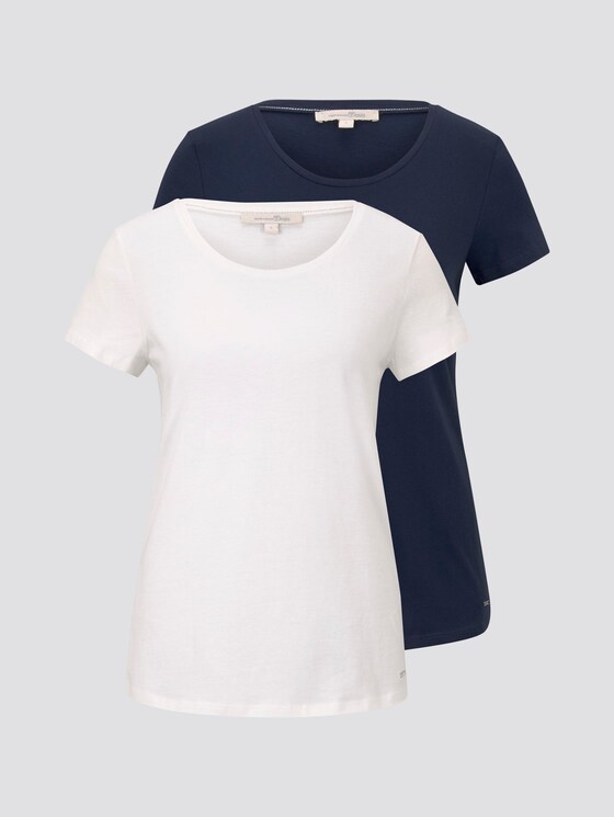 T-shirt in a twin pack - Women - Real Navy Blue T-shirt in a twin pack - Women - Real Navy Blue - 7 - TOM TAILOR Denim