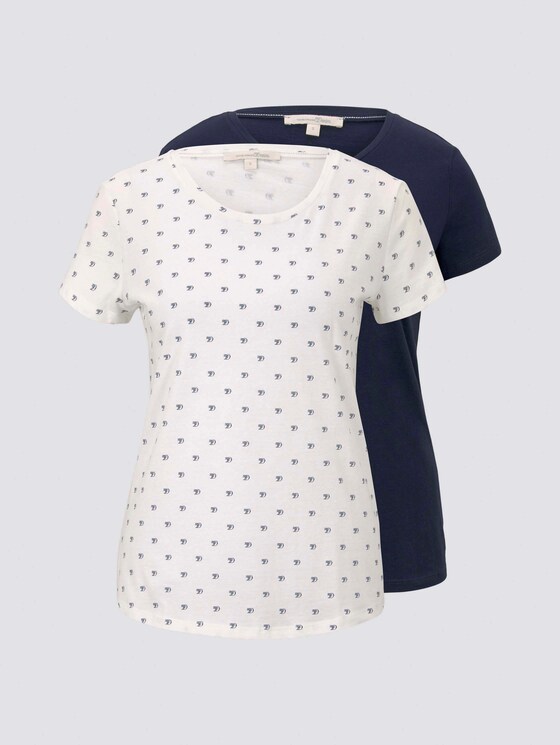 T-shirt in a twin pack - Women - white navy logo print T-shirt in a twin pack - Women - white navy logo print - 7 - TOM TAILOR Denim