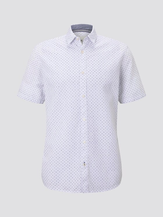 Gemustertes Kurzarm-Hemd - Männer - white navy cactus design Gemustertes Kurzarm-Hemd - Männer - white navy cactus design - 7 - TOM TAILOR