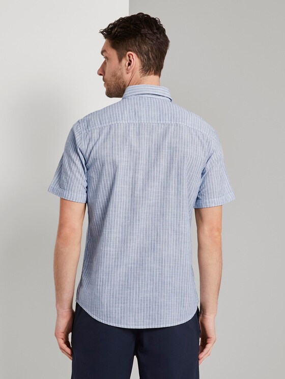 Kurzarm-Hemd mit Streifenmuster - Männer - blue turquoise stripe Kurzarm-Hemd mit Streifenmuster - Männer - blue turquoise stripe - 2 - TOM TAILOR