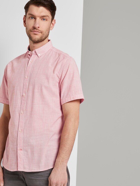Kurzarm-Hemd mit Streifenmuster - Männer - orange white stripe Kurzarm-Hemd mit Streifenmuster - Männer - orange white stripe - 5 - TOM TAILOR