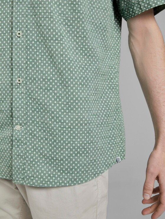 Gemustertes Kurzarm-Hemd mit Struktur - Männer - green strucure white design Gemustertes Kurzarm-Hemd mit Struktur - Männer - green strucure white design - 10 - TOM TAILOR