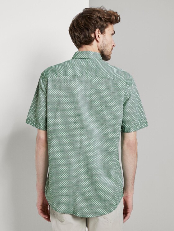 Gemustertes Kurzarm-Hemd mit Struktur - Männer - green strucure white design Gemustertes Kurzarm-Hemd mit Struktur - Männer - green strucure white design - 2 - TOM TAILOR