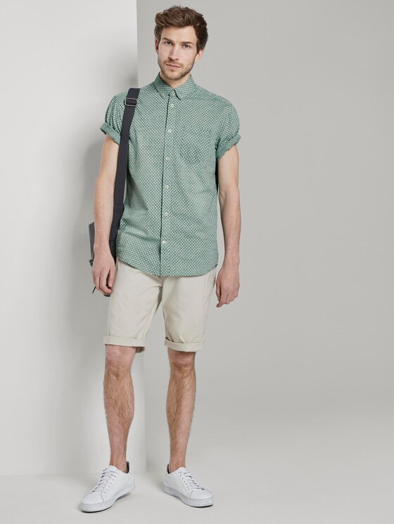 Gemustertes Kurzarm-Hemd mit Struktur - Männer - green strucure white design Gemustertes Kurzarm-Hemd mit Struktur - Männer - green strucure white design - 3 - TOM TAILOR
