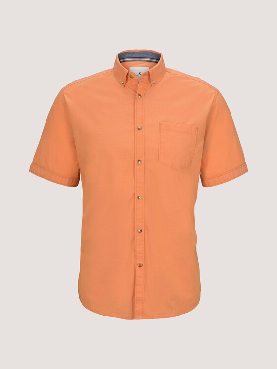 Schlichtes Kurzarm-Hemd mit Brusttasche - Männer - orange chambray Schlichtes Kurzarm-Hemd mit Brusttasche - Männer - orange chambray - 7 - TOM TAILOR