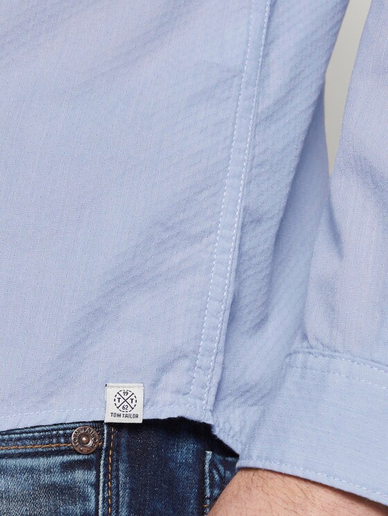 Hemd mit Leistentasche im Slim Fit - Männer - light blue white structure Hemd mit Leistentasche im Slim Fit - Männer - light blue white structure - 10 - TOM TAILOR