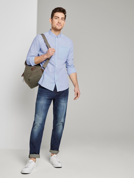 Hemd mit Leistentasche im Slim Fit - Männer - light blue white structure Hemd mit Leistentasche im Slim Fit - Männer - light blue white structure - 3 - TOM TAILOR