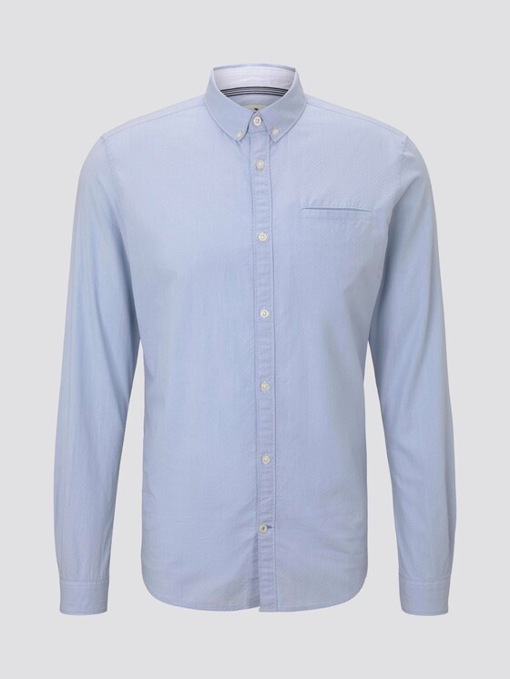 Hemd mit Leistentasche im Slim Fit - Männer - light blue white structure Hemd mit Leistentasche im Slim Fit - Männer - light blue white structure - 7 - TOM TAILOR
