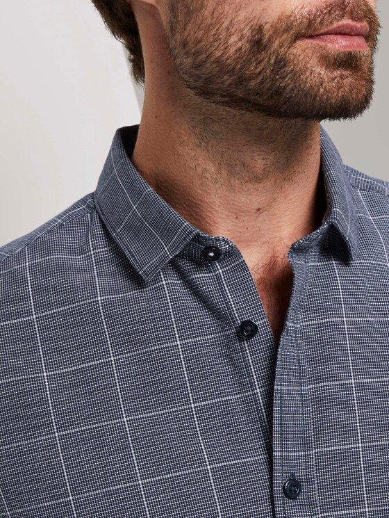 Kariertes Hemd - Männer - navy structure by white check Kariertes Hemd - Männer - navy structure by white check - 9 - TOM TAILOR