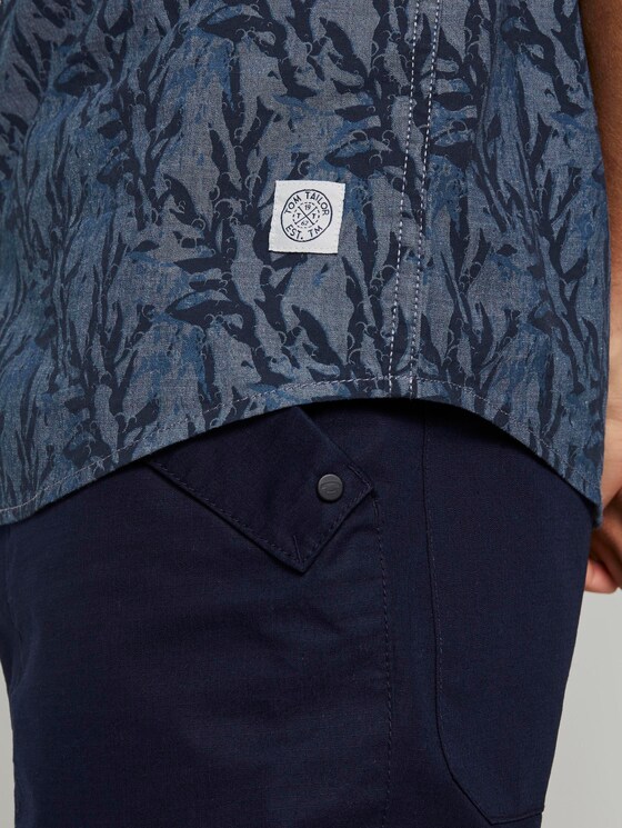 Patterned shirt - Men - navy tonal abstact kelp design Patterned shirt - Men - navy tonal abstact kelp design - 10 - TOM TAILOR