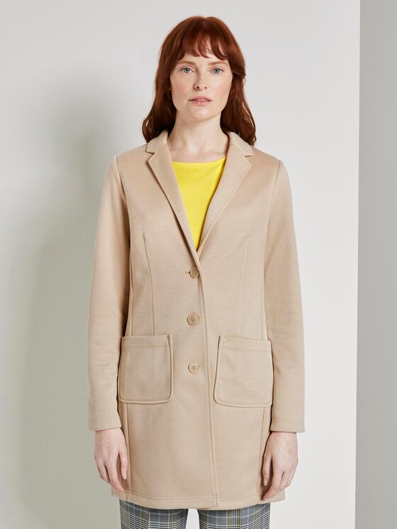 Jersey blazer coat - Women - cream toffee Jersey blazer coat - Women - cream toffee - 1 - TOM TAILOR