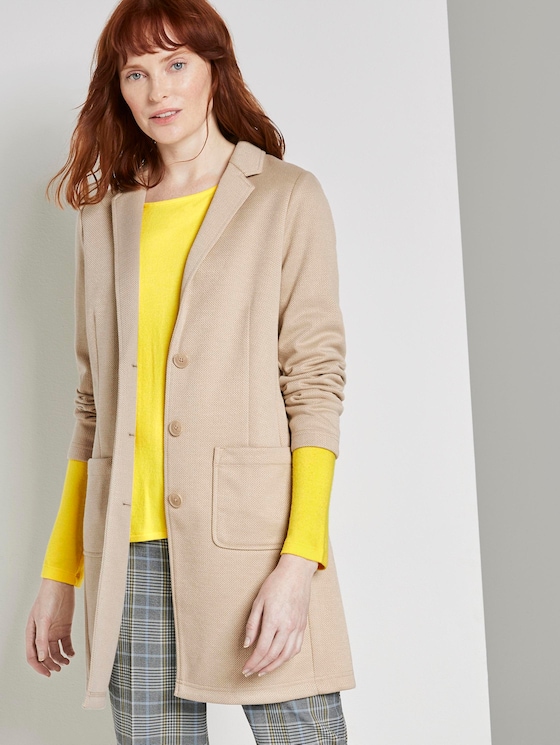 Jersey blazer coat - Women - cream toffee Jersey blazer coat - Women - cream toffee - 5 - TOM TAILOR