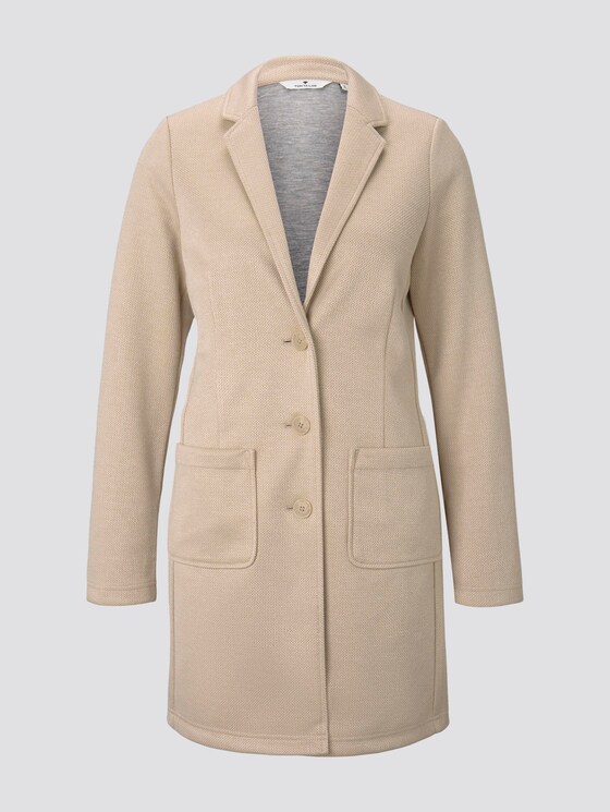 Jersey blazer coat - Women - cream toffee Jersey blazer coat - Women - cream toffee - 7 - TOM TAILOR