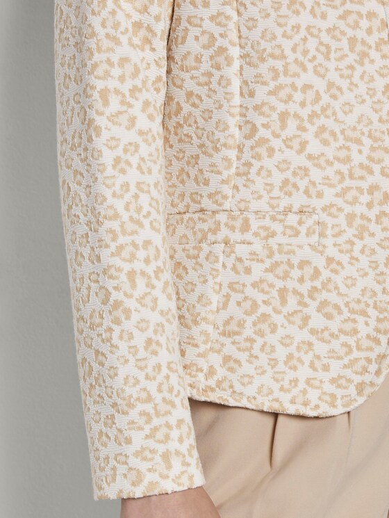 Gemusterter Blazer mit Konstraststreifen - Frauen - beige leo jacquard Gemusterter Blazer mit Konstraststreifen - Frauen - beige leo jacquard - 10 - TOM TAILOR