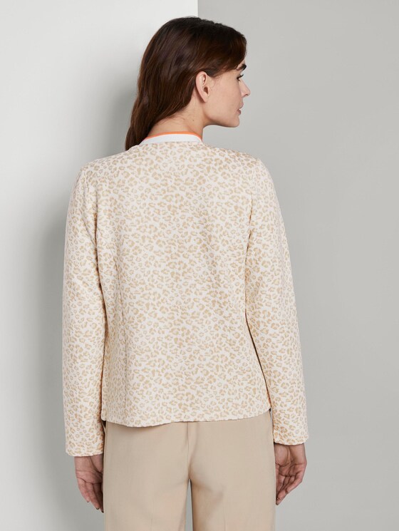 Gemusterter Blazer mit Konstraststreifen - Frauen - beige leo jacquard Gemusterter Blazer mit Konstraststreifen - Frauen - beige leo jacquard - 2 - TOM TAILOR