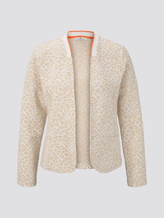 Gemusterter Blazer mit Konstraststreifen - Frauen - beige leo jacquard Gemusterter Blazer mit Konstraststreifen - Frauen - beige leo jacquard - 7 - TOM TAILOR