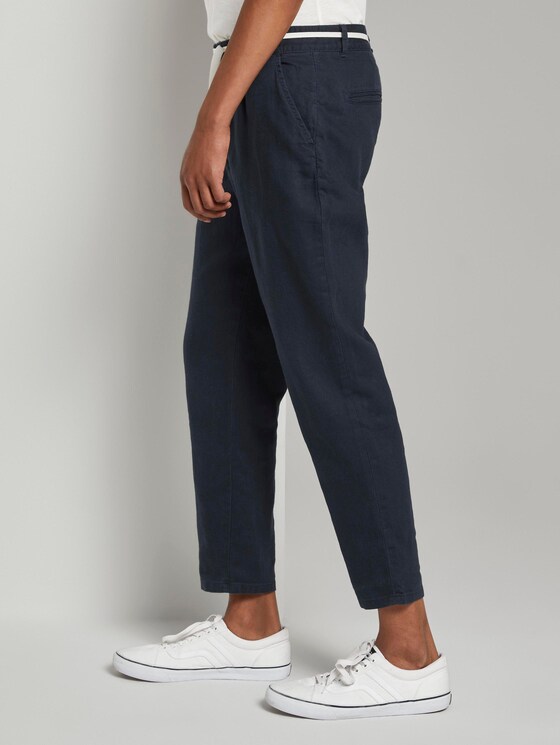 Relaxed Chinohose aus Leinengemisch mit Gürtel - Männer - Sky Captain Blue Relaxed Chinohose aus Leinengemisch mit Gürtel - Männer - Sky Captain Blue - 11 - TOM TAILOR Denim